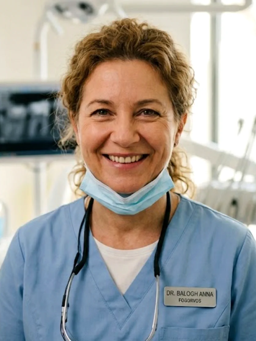 Dr. Balogh Anna fogszakorvos a Mosoly Fogászat rendelőjében, Eger